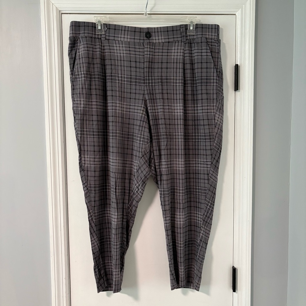 Torrid Gray Dress Pants with Plaid Pattern
